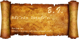 Bónis István névjegykártya