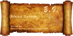 Bónis István névjegykártya